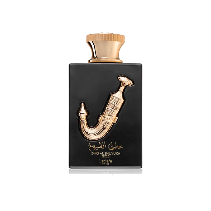 Frasco del perfume Lattafa Pride Ishq Al Shuyukh Gold de la marca Lattafa